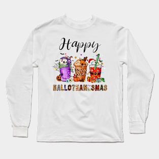 Happy HalloThanksMas  Halloween Christmas Long Sleeve T-Shirt